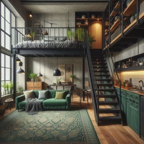 Tiny Houses Modern Tiny House Interior Loft, Dream Tiny House, Industrial Style Tiny House, Modern Tiny Home Loft, Industrial Tiny House Exterior, Industrial Tiny House, Double Loft Tiny House Luxe, Dream House Aesthetic, Cabin Tiny House