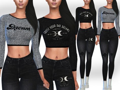 Created by Saliwa! Ruffle Shorts Outfit, Summer Sleepwear, Sporty Street Style, Denim Crop Top, Spring Work Outfits, Fur Clothing, Fall Denim, Sims4 Clothes, Fabulous Clothes