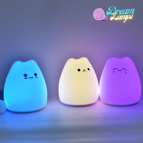 🐱✨ Transform bedtime into a magical adventure with our Cute Cat Color Changing LED Night Light! 🌙💫 Link in BIO #cozy #homedecor #light #ledlights #cute #bedroom #lighting #UnitedStates #FreeShipping Cat Lamp, Cat Lead, Cute Night Lights, Cat Light, Bedroom Lamps, Cat Sleeping, Kawaii Cat, Cat Colors, Childrens Gifts