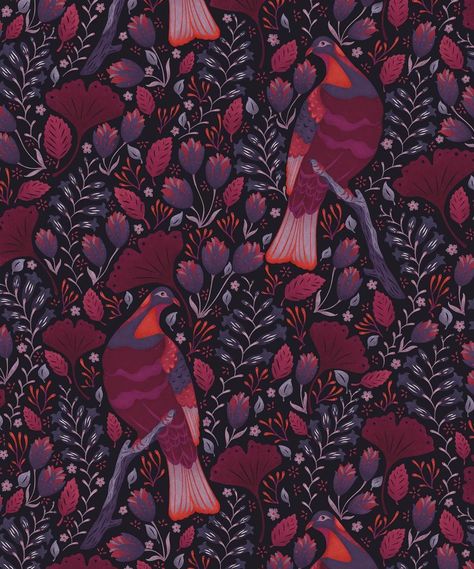 Holy Kereru Wallpaper in Berry from the Wallpaper Republic Collection – BURKE DECOR Boutique Wallpaper, Wallpaper Bold, Hummingbird Wallpaper, Wallpaper Colorful, Bold Wallpaper, Iridescent Green, Bird Wallpaper, Wallpaper Rolls, Colorful Bird