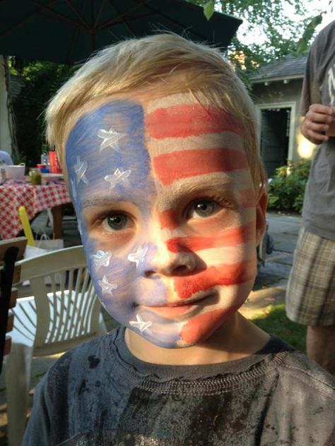 Me & my friends need this for 'Merica Monday for spirit week Usa Flag Face Paint, American Flag Face Paint, America Face Paint, Usa Face Paint, Merica Monday, Fourth Of July Face Paint, 4th Of July Face Paint, 4th Of July Makeup, Adult Face Painting