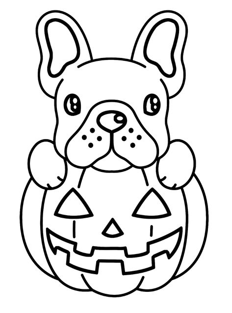 French Bulldog In Jack O Lantern - Lol Coloring Pages French Bulldog Pumpkin Carving, Frenchie Line Drawing, Frenchie Outline, French Bulldog Coloring Pages, Bulldog Coloring Pages, French Bulldog Line Drawing, Frenchie Coloring Pages, Cute Pumpkin Carving, Owl Coloring Pages