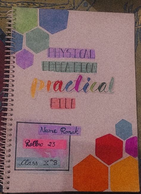 Sports Project Cover Page, Physical Education File Cover Decoration, Physical Education File Cover, Physical Education Project File, Hindi Assignment Cover Page Ideas, Practical File Decoration Ideas, Physical Education Project Cover Page, Physics Notebook Cover Ideas, Hindi Project