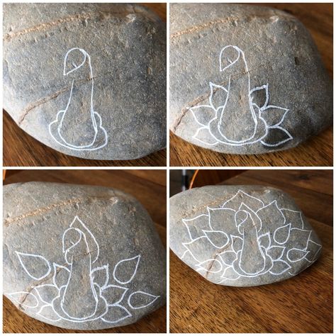 15+ Very easy rock painting tutorials, beginners to advanced - Life of Colour Metallic Rock Painting, Zen Painted Rocks, Peacock Rock Painting, Rock Painting Tutorial Step By Step, Rock Painting Birds, Bird Rock Painting, Patio Ideas Stone, Rock Painting Tutorials, Diy Rock Painting