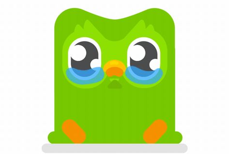 Duo From Duolingo Is Sad! He Crys! Duolingo Characters Fanart, Duolingo Pfp, Duolingo Fanart, Duo Lingo, Duolingo App, Crying Gif, Duos Icons, Style Character, Cute App