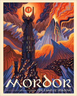 Mordor, Beverly Arce Lord Of The Rings Movie, Film Vintage, Tolkien Art, Lotr Art, Retro Travel Poster, The Lord Of The Rings, Middle Earth, Narnia, The Rings