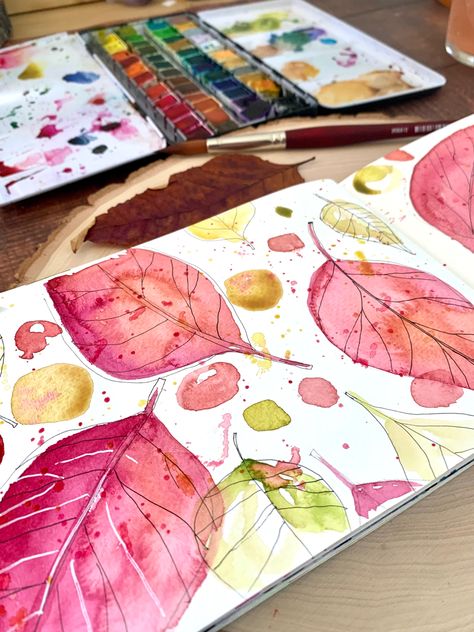 Watercolor Art Journal, Watercolor Journal, Abstract Watercolor Art, Watercolor Sketchbook, Sketchbook Art Journal, Watercolor Flower Art, Watercolor Art Lessons, Watercolor Paintings Tutorials, Happy Paintings