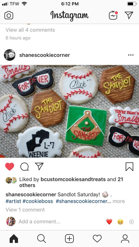 Sandlot Cookies, Cookie Corner, The Sandlot, Day Wishes, Birthday Cookies, 5th Birthday, Sugar Cookies, Sugar Cookie, Cake