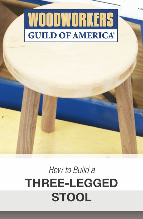 Stool Diy, Woodworking Projects Ideas, Woodworking Apron, Three Legged Stool, Woodworking Blueprints, Diy Stool, Woodworking Desk, Woodworking Kits, Woodworking Shows