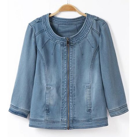 Scoop Collar 3/4 Sleeve Jacket Girls Denim Jacket, Jacket Store, Long Sleeve Denim Jacket, Moda Jeans, Denim Outerwear, Kids Denim, Blue Denim Jacket, Stylish Dress Designs, Denim Jacket Women