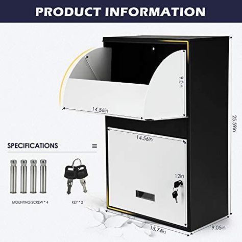 Package Delivery Boxes for Outside with Lock, 25.6''H x 15.8''W x 9.1''D Lockable Package Delivery and Storage Box, Secure Parcel Storage with Anti theft for Home/Outside : Amazon.com.au: Home Improvement Parcel Storage, Amazon Delivery, Home Outside, Delivery Room, Package Box, Package Delivery, Anti Theft, Mailbox, Storage Box