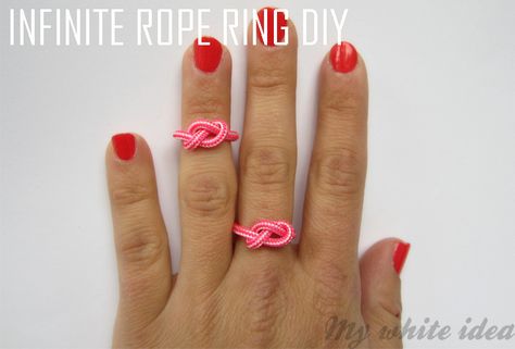 Infinite Rope Ring How To Braid, Braided Bracelet Diy, Diy Jewelry Rings, Rope Ring, Rope Rings, Fish Jewelry, Diy Jewlery, Ring Tutorial, Braided Ring