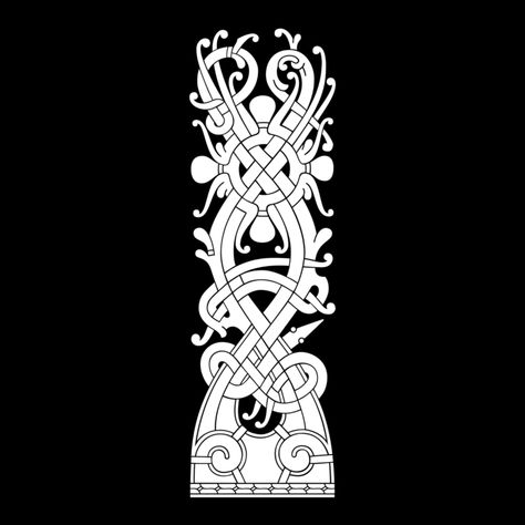 » Illustration Ringerike Style, Viking Knotwork, Slavic Tattoo, Viking Ornament, Norse Design, Huginn And Muninn, Viking Pattern, Vikings Tattoo, Norse Tattoo