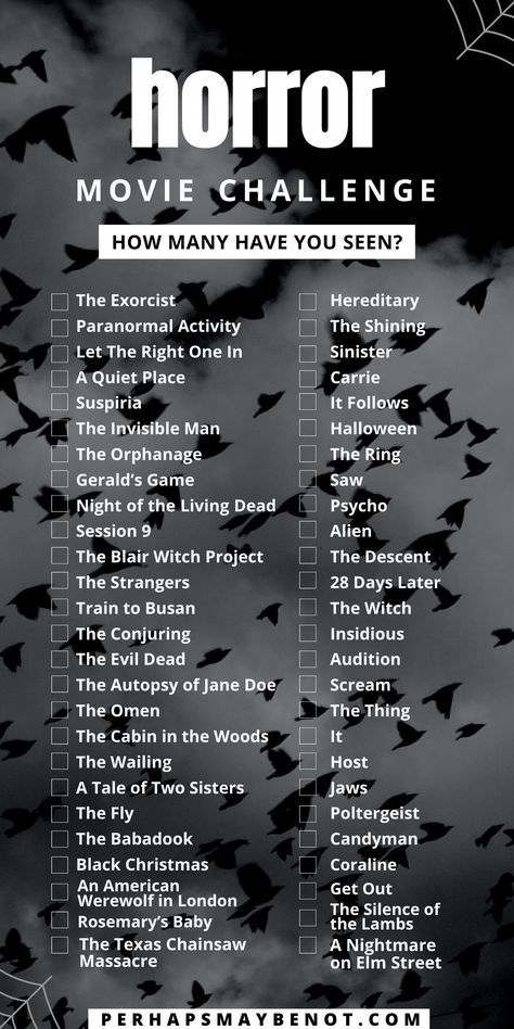 Scary Movie List, Scary Movies To Watch, Movie Challenge, Horror Movies List, Netflix Shows To Watch, Movies To Watch Teenagers, Movie Hacks, Netflix Movies To Watch, Movie To Watch List