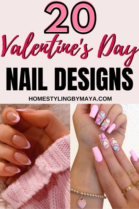 Dip Nail Ideas For February, Pink Ombre Valentines Nails, Valentines Coffin Nail Ideas, Shellac Valentines Day Nails, Valentines Day Gel Nail Designs, Nail Dipping Powder Designs Valentines, Nail Ideas Dip Powder Valentines Day, Valentines Day Dip Nails Simple, Valentine Dip Nails Ideas