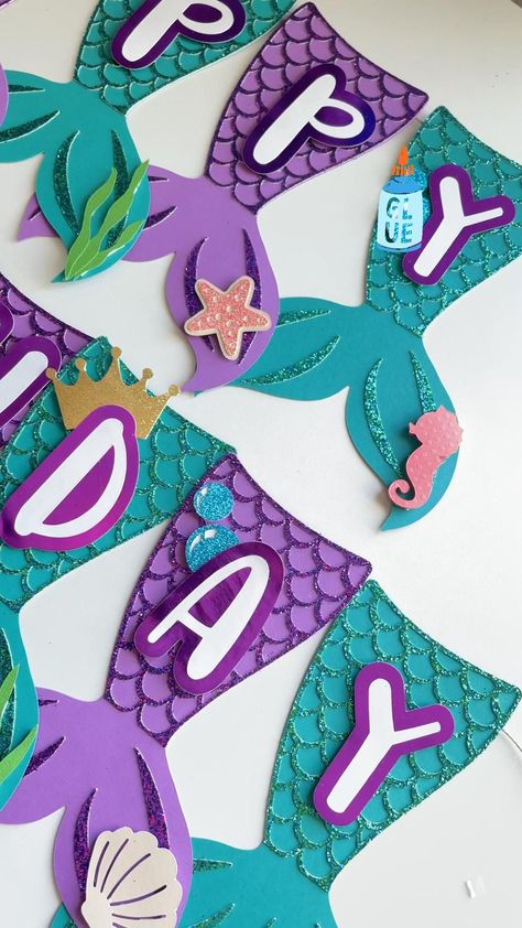 Diy Mermaid Birthday Party, Ariel Birthday Party, Mermaid Birthday Party Decorations, Mermaid Theme Birthday Party, Mermaid Birthday Cakes, Ariel Birthday, 5th Birthday Party Ideas, Mermaid Crafts, Mermaid Party Decorations