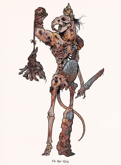 Nathan Anderson Art, Rat King Character Design, Rat Monster Art, Rat King Art, Custom Creatures, Rat Character Design, Rat Monster, Witcher Monsters, Wonder Wheel