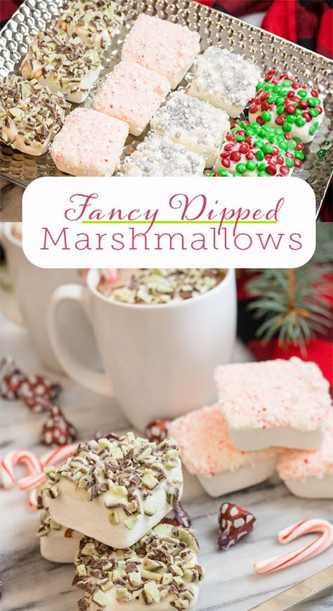 Want to smile? These Fancy Marshmallows are sure to bring a smile to everyone, instantly! Easy to make with your favorite toppings and serve with Hot Chocolate a fun Hot Cocoa Bar treat. Not only adorable and cute to look at, but tasty and makes the perfect topping for a good cup of hot chocolate to warm you on cold days. #marshmallow #marshmallows #hotcocoa #hotchocolate #hotcocoabar #chocolate #andesmints #candycanes #dessert #hotdrink #devourdinner #dessert #easyrecipe #dessertrecipe #food Marshmallows For Hot Chocolate, Homemade Marshmallow Flavors, Hot Cocoa Marshmallows, Homemade Marshmallows Christmas, Hot Chocolate Fundraiser, Marshmallow Toppers For Hot Chocolate, Hot Chocolate On A Stick Recipe, Flavored Hot Chocolate Recipes, Marshmallow Dessert Ideas