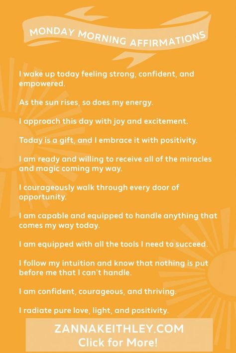 Monday Morning Affirmations, Routines Ideas, Monday Affirmations, Take Back Your Power, Morning Routines, Writing Therapy, Embrace It, Morning Affirmations, Spiritual Guides