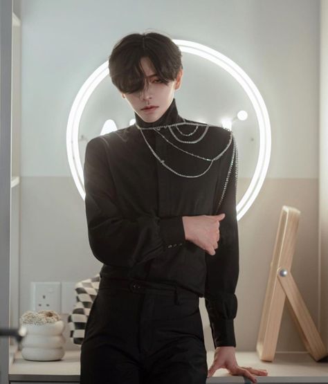 Masc White Outfit, Mens Corset Outfit, Male Feminine Fashion, Male Kpop Fashion, Elegant Outfits Men, Angelic Outfits Male, Idol Outfit Male, Ethereal Outfit Men, Fancy Outfits Men