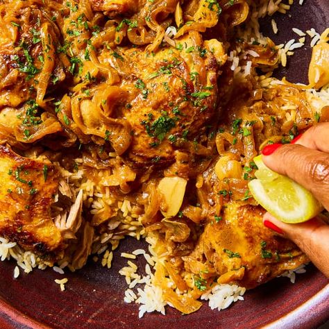 Senegal’s Chicken Yassa is The Best Way To Braise Chicken | Cook's Illustrated Yassa Chicken Recipe, Chicken Yassa Recipe, Chicken Yassa, Senegalese Recipe, Olympic Food, Lemon Butter Chicken, Tagine Recipes, Slow Cooked Chicken, Tender Meat