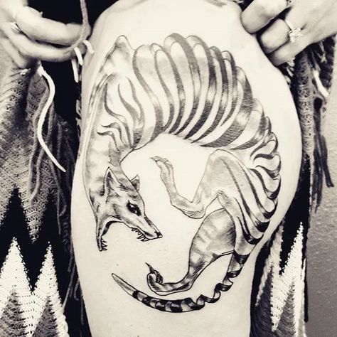 Tattoo uploaded by Line Meriam | An ... Ferret Tattoo, Matching Tats, Tasmanian Tiger, Hand Doodles, Tattoo Now, Book Tattoo, Tiger Tattoo, Australian Animals, Neo Traditional