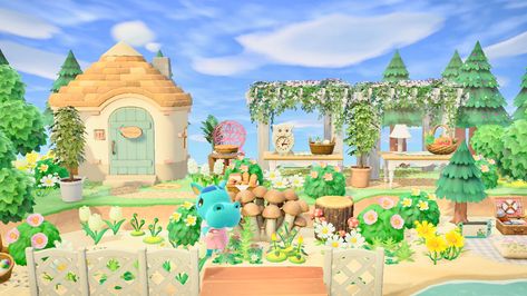 Spring Core Island Acnh, Acnh Happy Home Paradise Garden, Acnh Botanical Gardens, Acnh Sherb Happy Home Paradise, Animal Crossing Springcore Museum, Animal Crossing Game, Animal Crossing, Exterior, Animals