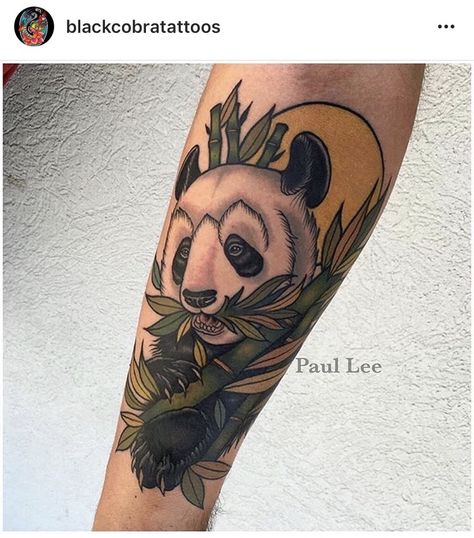 Neo Traditional Panda Tattoo, Cute Tattoo Ideas, Panda Tattoo, Cute Tattoo, Tattoo Convention, Wild Creatures, Neo Traditional, Mom Tattoos, Piercing Tattoo