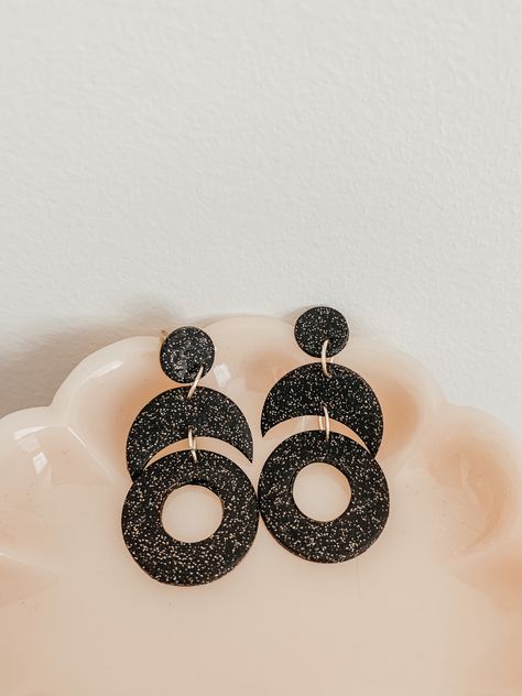 New Years Eve Clay Earrings, New Year Clay Earrings, New Years Eve Polymer Clay Earrings, New Years Clay Earrings, New Years Eve Earrings, Clay Clips, New Eve, Earring Inspo, Clay Jewellery