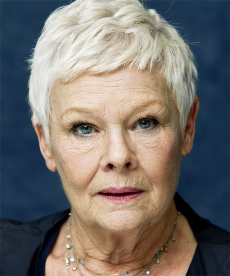 Dame Judi Dench Judith Dench, Judy Dench Hair, Judy Dench, Short Hairstyles Over 50, Judi Dench, Short Straight Hair, Short Pixie Haircuts, Casual Hairstyles, Short Hair Styles Pixie