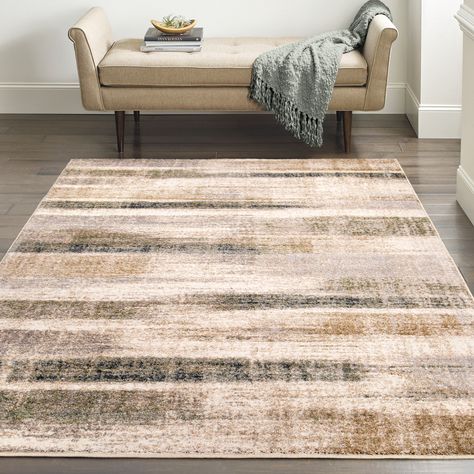 Brown And Tan Area Rugs, Area Rugs With Brown Couch, Masculine Living Room Rug, Area Rugs For Brown Leather Furniture, Area Rug For Brown Leather Couch, Brown Couch With Black And White Accents, Boho Living Room Tan Couch, Allen And Roth Area Rugs, Tan Rugs In Living Room