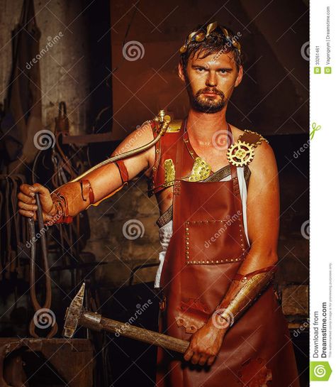 Hephaestus Costume, Fire Costume, Blacksmith Hammer, Toga Party, The Blacksmith, Leather Apron, Halloween 2023, Diy Costumes, Blacksmithing