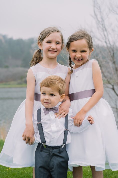 Ring Bearer Outfit Charcoal Grey, Azazie Dusk, Wedding Page Boys, Gray Ring, Bearer Outfit, Ivory Flower Girl, Ivory Flower Girl Dresses, Ring Bearer Outfit, Ivory Flower