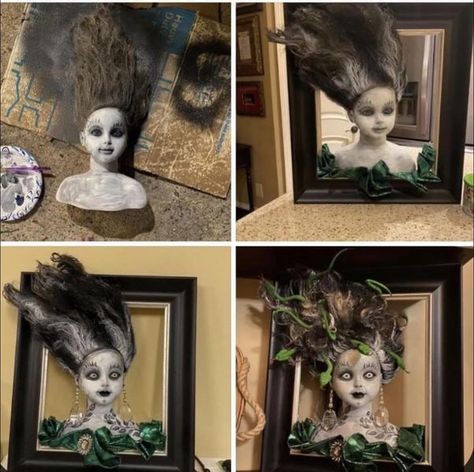 Doll Halloween Decorations, One Little Project, Spooky Dolls, Halloween Barbie, Barbie Head, Everyday Crafts, Deco Halloween, Doll Halloween, Junk Jewelry