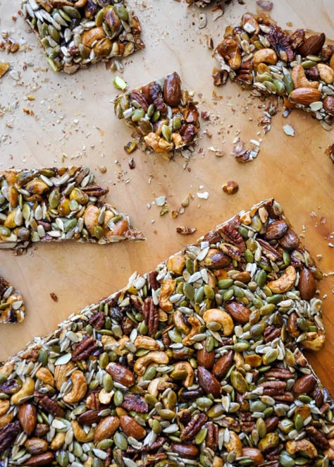 California Nut Bark - California Grown Recipes For Snacks, Healthy Snack Bars, Healthy Granola Bars, Healthy Bars, Granola Healthy, Nut Recipes, Nuts And Seeds, Granola Recipes, Amazing Recipes