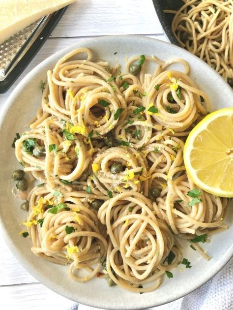 Lemon Caper Pasta, Pasta Serving Size, Summer Pasta Recipes, Capers Recipe, Impressive Dinner, Butter Pasta, Lemon Pasta, Family Meal, Easy Pasta