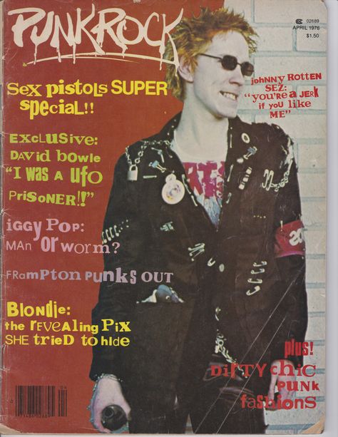 Vintage punk magazine cover Jonny Rotten, Punks 70s, Punk Magazine, John Lydon, Rock Magazine, 70s Punk, Johnny Rotten, 80s Punk, Punk Culture