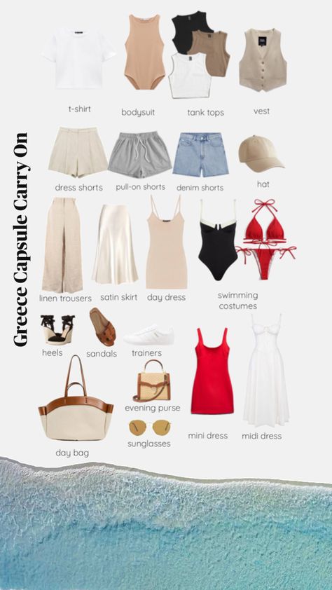 Greece Capsule Wardrobe, Greece Summer Outfits, Soft Summer Fashion, Travel Capsule Wardrobe Summer, Autumn Capsule Wardrobe, Capsule Wardrobe Women, Travel Capsule Wardrobe, Outfit Primavera, Europe Outfits