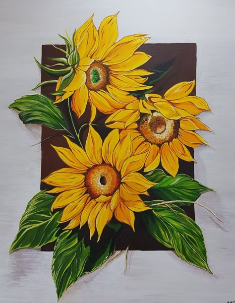 Pen Art Work, Canvas Drawing, Flower Painting Canvas, Art Painting Gallery, Famous Paintings, Modern Art Paintings, Sunflower Painting, Sunflower Art, Book Art Diy