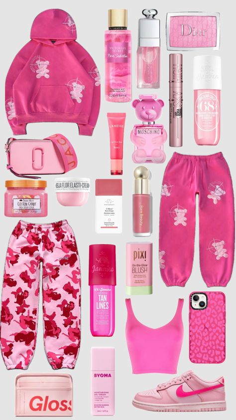 pink#pinkclothes#pink#clothes#makrup#skincare Pink Outfit Collage, Pink Y2k Outfit, Outfit Collage, Fasion Outfits, Shein Outfits, Cute Lazy Day Outfits, Tomboy Style Outfits, Preppy Outfit, Lazy Day Outfits