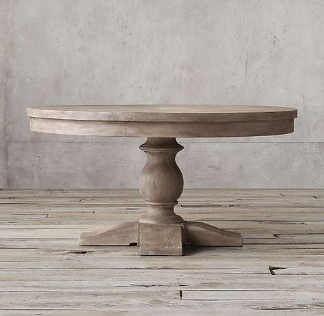 Restoration Hardware 17th Century Priory Round Dining Table Table Circle, Restauration Hardware, Restoration Hardware Style, Kitchen Table Makeover, Breakfast Nooks, Table Makeover, Table Cafe, Table Ronde, Furniture Vanity