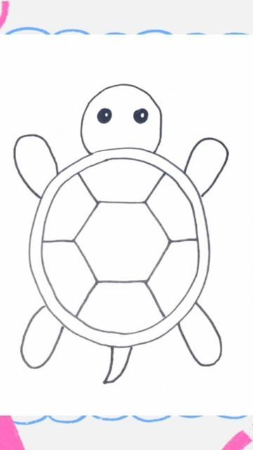 Cute Tortoise Drawing, How To Draw A Turtle, Easy Turtle Drawing, Tortoise Drawing, Cute Tortoise, Animals Drawing, Turtle Drawing, Insta Profile, Painting Picture