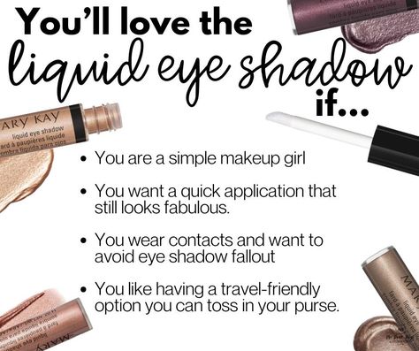 If you're all about that effortlessly stunning look without spending ages blending your eyeshadow, then you're gonna adore liquid eye shadow. 🌟 Swipe, dab, and you're ready to dazzle! ✨ Do you love your liquid eyeshadow?? Share in the comments below! Mary Kay Liquid Eyeshadow, Mary Kay Eyeshadow Looks, Vendor Table Ideas, Mary Kay Flyers, Mary Kay Eyeshadow, Mary Kay Facebook, Mary Kay Inspiration, Mary Kay Gifts, Mary Kay Marketing