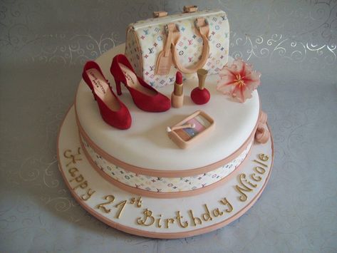 Happy Birthday Nicole! Cake With Shoes, Happy Birthday Nicole, Birthday Cale, Shoping Bag, Handbag Cakes, 50th Bday, Cake Central, Aldo Bags, Beautiful Birthday Cakes