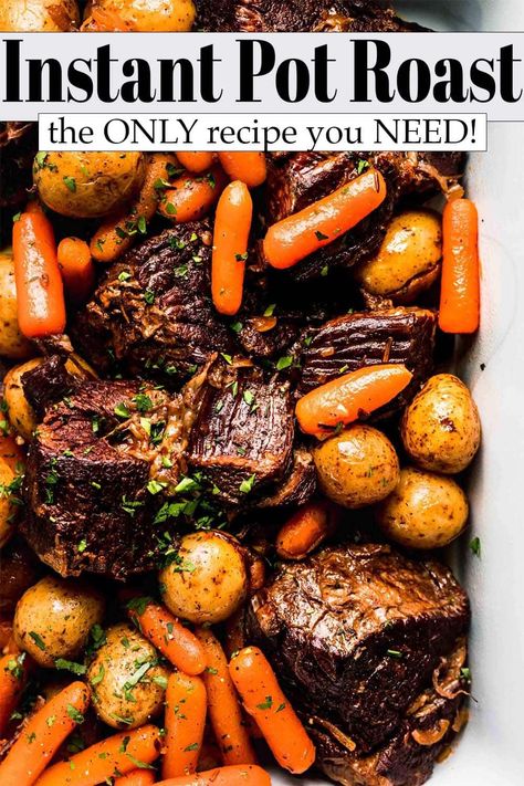 Pot Roast With Red Wine, Roast With Red Wine, Instant Pot Roast, Wine Gravy, Instant Pot Pot Roast, Red Wine Gravy, Carrots Potatoes, Weighted Jump Rope, Incredible Edibles