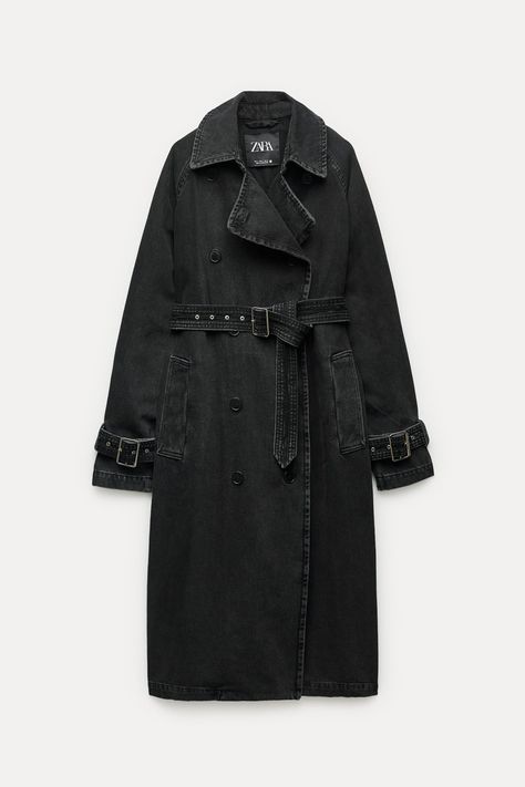 Winter Modest Outfits, Disney Attire, Wrap Halter Top, Black Mac, Denim Trench Coat, Types Of Jackets, Trench Coat Black, Denim Collection, Zara Woman