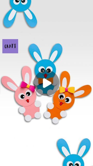 Bunny Crafts For Preschoolers, Paper Bunny, Bunny Art, Bunny Crafts, Easy Crafts For Kids, Creative Kids, Painting For Kids, Cute Crafts, Preschool Crafts