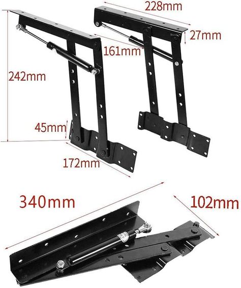 $42.06 【Heavy Steel】：Coffee Table Mechanism Hardware is made of heavy duty steel material,durable and sturdy to use, not easy to bend and break. 【Large Load Capacity】: Approx. 50kg / 100lb, Angle Range: Approx. 125 degree, so they are used as a large lift up coffee table mechanism hardware fitting furniture hinges with springs 【Functional Lift】：With this kind of lift you can turn your normal coffee table into a functional coffee table, they also can b... Lift Up Coffee Table, Projek Kayu, Two Story House Design, Furniture Hinges, Diy Side Table, Spring Furniture, Steel Coffee Table, Door Glass Design, Metal Furniture Design