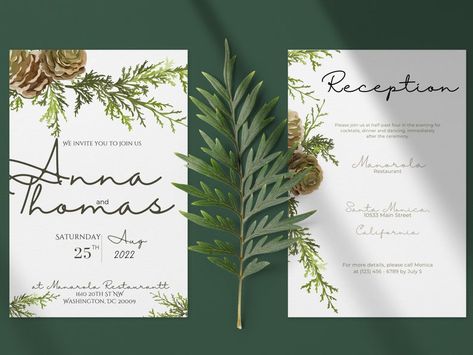 Pine Wedding Invitations, Pine Cone Wedding, Amazing Wedding Invitations, Winter Invitations, Greenery Invitation, Wedding Invitation Inspiration, Winter Wedding Invitations, Wedding Invitations Boho, Fall Wedding Invitations