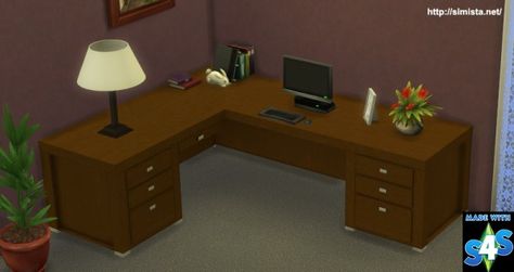 Sims 4 L Shaped Desk Cc, Sims 4 Cc Corner Desk, Sims 4 Corner Desk, Sims 4 Cc Objects, Sims Accessories, Sims 4 Downloads, Sims 4 Update, Sims 4 Cc Furniture, Corner Table